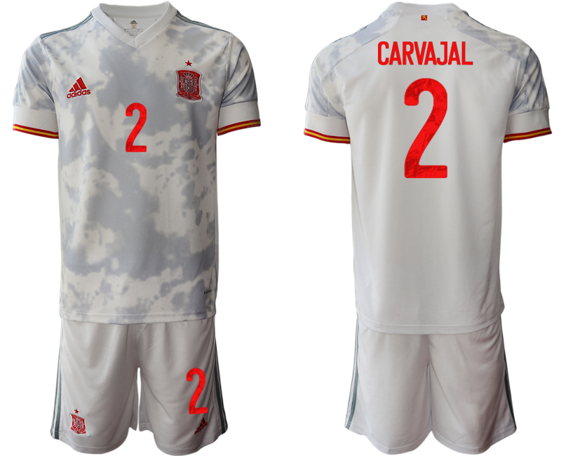 Men 2021 European Cup Spain away white #2 Soccer Jersey